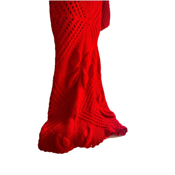 Handcrafted Vintage Red Crochet Maxi Dress by Henrietta Tanuska Beverly Hills CA - Picture 2 of 15